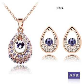 Necklace earring,18K White Gold Plated Rhinestone zircon Austrian Crystal Jewelry Set  t PS179