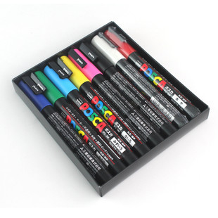 New Arrival Uni Posca PC-3M 8 Colors Markers Set 0.9-1.3mm,8pcs/set