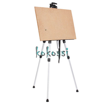 New Artist Iron Folding Easel Painting Easel Light Weight with Carry Bag Silver Free Shipping