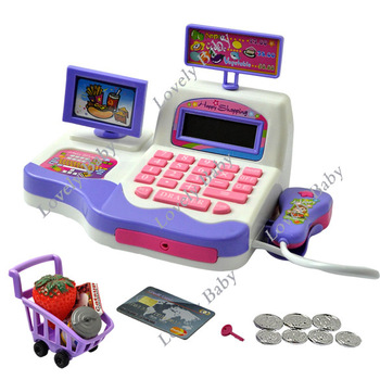 New Baby Educational Toy Pretend Play Register & Scanner Supermarket Cash Toys Hot Selling 8838