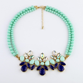 New Designer 2013 Fashion jewelry Beaded Chain Drop Pendant Necklace For Christmas Gifts