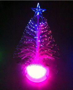 Retail 3 pcs Colorful holiday optical fiber lamp small night light optical fiber marry christmas tre