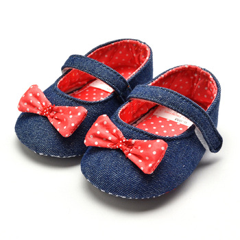 Retail First Walkers Baby Denim princess shoes with bow girls toddler shoes baby shoes children firs