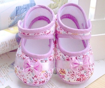 Retail free shipping 2013 Girls flowers bow baby toddler shoes 11cm 12cm 13cm spring autumn children