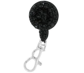 crystal beaded retractable cable reel retractable coil keychain with clasp