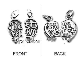 free ship 5pair  a lot fashion alloy antique silver best friends charm pendants jewelry
