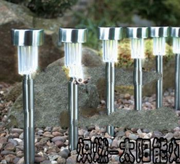 free shipping 10pcs/lot Stainless steel Solar lawn light for garden drcorative 100% solar power Outd