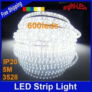 high quality SMD3528 120leds/m  5M DC12V non-waterproof  led Flexible strip light string tape ribbon