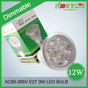 koston Hot Selling 12W GU5.3 /MR16 220V 4*3w Dimmable/Non Dimmable LED Lights Lamp Bulb Spotlight Co
