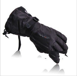man Winter Ski sport waterproof gloves double gloves black -30 degree warm riding gloves snowboard M