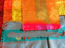 Multicoloured silk scarves