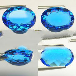 11 cts Huge Oval (18x13 mm) Lab Simulated Swiss Blue Topaz AAA