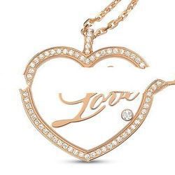 Love pendent 18K gold and diamond F IF 3EX GIA