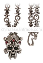 Silver jewelry skull necklace