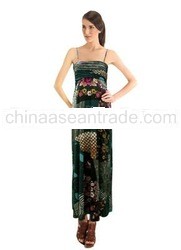 Vintage Patchwork Print Maxi Dress