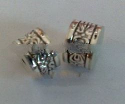 BSFMN18 - Sterling Silver Barrel Bead with Delicate Finished