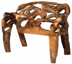TEAK ROOT BENCH FURNITURE TRBN44