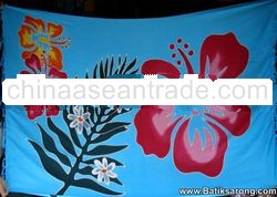 Hand Painted Sarongs from Bali Indonesia with Big Flowers Motif