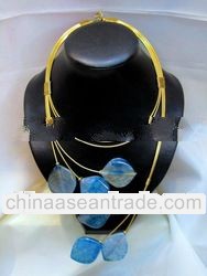 Semi Precious Stone Choker Wire Necklace