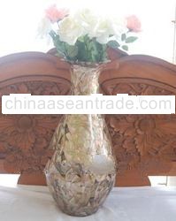 vases flower from mother of pearl pink shell