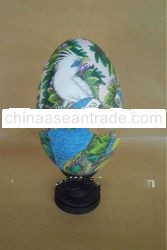 Wooden Goose Egg with " Bali Bird"