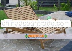 Double Sun Lounger Teak Wooden Furniture