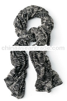 100% Rayon Medium Weight Scarf - Painted Zebra
