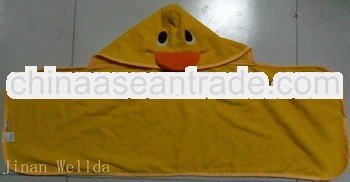 100% cotton animal hooded towel for baby