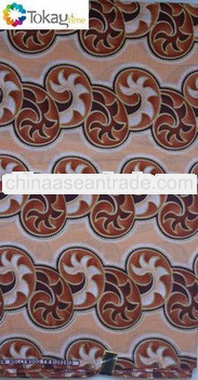 100% cotton brown color African wax fabric London Wax woodin fabric