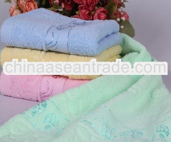 100% cotton colorful terry face towel with border