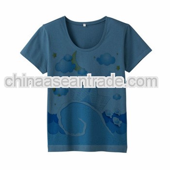100% cotton screen printing womens tshirt