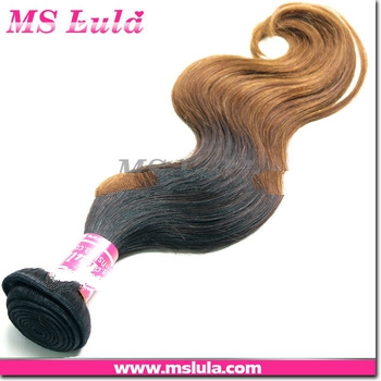 100 human hair wavy hair weaving two tone ombre brazilian hair