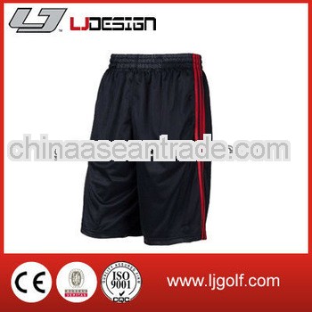 100% polyester pure black men's golf basketball shorts