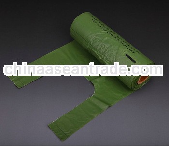 100% recycled dog poop bag on roll with paper core t-shirt style