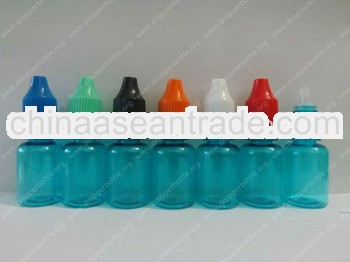 10ml PET clear cylinder bottle with black tamperproof cap for e-cig oil