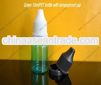 10ml PET green bottle with green childproof cap