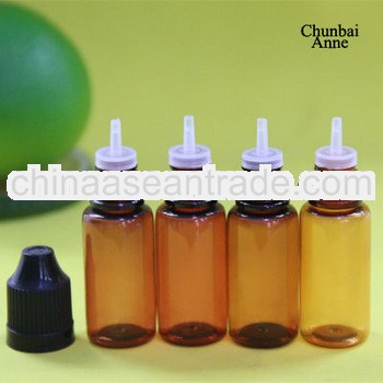 10ml amber pet plastic e-liquid bottle with long tip TUV/SGS certificate