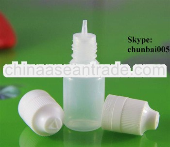 10ml empty bottle for liquid with childproof and tamperproof caps with long tip TUV/SGS certificate