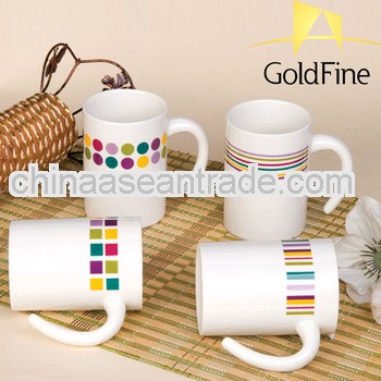 11oz porcelain white and decal-painted ceramic mug