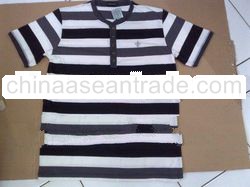Cotton shirt T stripe button