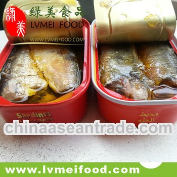 125g High Quality Canned Sardines in Vegetables Oil/ in Olive Oil