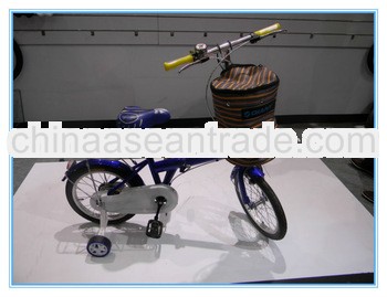 12''16''Blue color with carrier soft saddle grip cloth basket four wheel baby cycle,