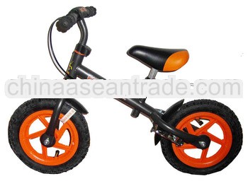 12"black walking bike with air rubber tire