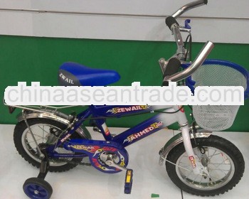 12''blue color with carrier caster wheel MTB type handlebar steel material kid bicycle bike,