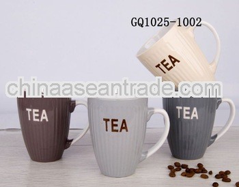 12oz ceramic coffee cup stripe handpaint