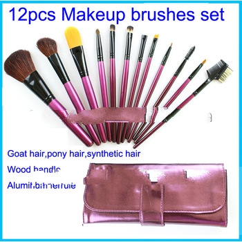 12pcs Makeup Brush Set Professinal Manufacturer China Purple
