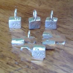 925 Sterling silver Square End Cap 5 x 5 x 2 mm