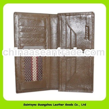 13321A Brown genuine leather long wallet men with factory supplier
