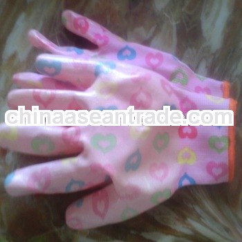 13 gauge polyester shell nitrile dipped safety working gloves