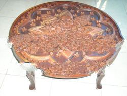 Tea Table with a Table Top Motif "Lotus Flower"